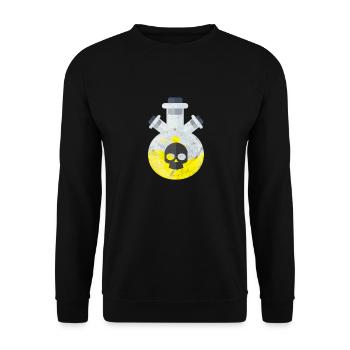 Nerd Gift Chemistry Skull Danger Warning - Unisex Sweatshirt - black - Front - Alina (178cm) & Michal (187cm)