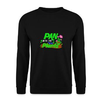 Pan avec les plantes - Cadeau Jardinier - Sweat-shirt Unisexe - noir - Devant - Alina (178cm) & Michal (187cm)