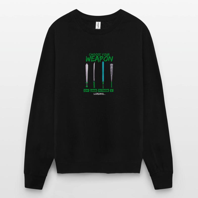 Cool Programmer Shirt Choose Your Weapon C++ Java Unisex Pullover