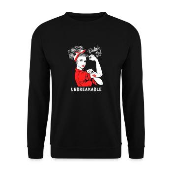 Polnische Mädchen unzerbrechlich - Unisex Pullover - Schwarz - Vorne - Alina (178cm) & Michal (187cm)
