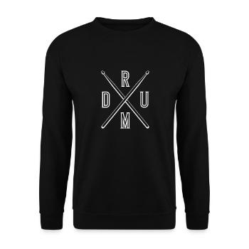 Geschenk Schlagzeuger Drummer Schlagzeugspieler - Unisex Pullover - Schwarz - Vorne - Alina (178cm) & Michal (187cm)