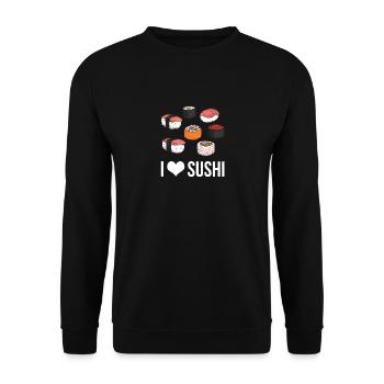 Sushi I Love Sushi Asian Cuisine Fast Food - Unisex Sweatshirt - black - Front - Alina (178cm) & Michal (187cm)
