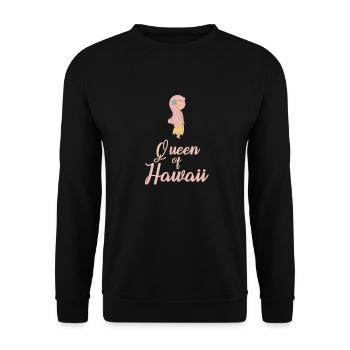 Hawaii Flower Girl - Unisex Sweatshirt - black - Front - Alina (178cm) & Michal (187cm)