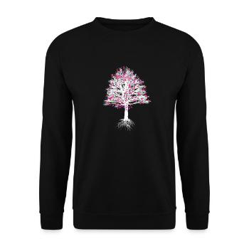Baum mit Noten Geschenk Natur Musiker Shirt Musik - Unisex Pullover - Schwarz - Vorne - Alina (178cm) & Michal (187cm)