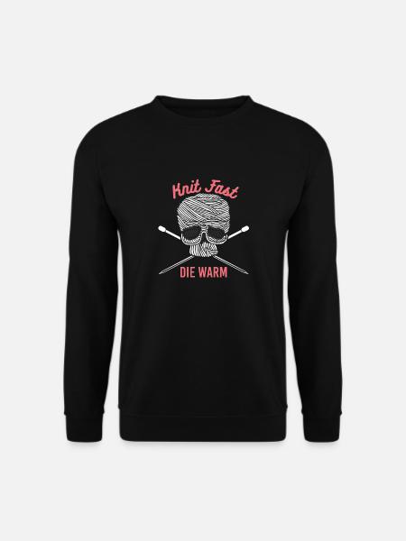 Knitting - Knitting T-Shirt "Knit Fast The Warm" - Unisex Sweatshirt - black