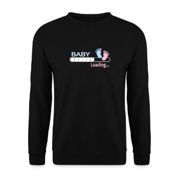 Baby loading ... baby shirt gift gift idea - Unisex Sweatshirt - black - Front - Alina (178cm) & Michal (187cm)