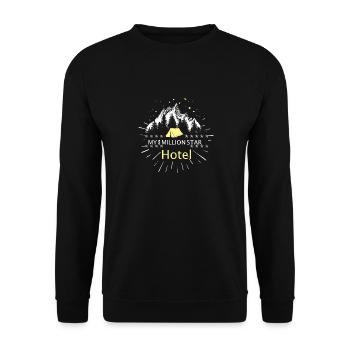 5 millions d'étoiles hôtel tente camping cadeau - Sweat-shirt Unisexe - noir - Devant - Alina (178cm) & Michal (187cm)