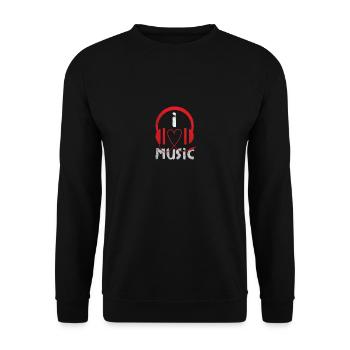 I Love Music - Unisex Pullover - Schwarz - Vorne - Alina (178cm) & Michal (187cm)