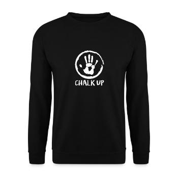 Chalk Up - Klettern Bouldern Powerlifting Geschenk - Unisex Pullover - Schwarz - Vorne - Alina (178cm) & Michal (187cm)
