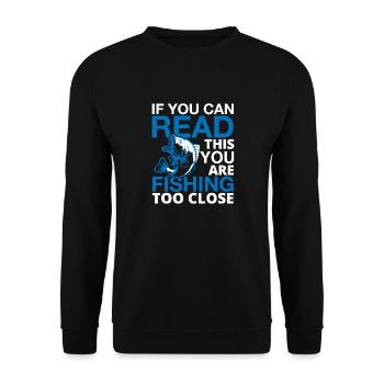 Pour pêcher le pêcheur près de pêcheurs cadeau de pêche - Sweat-shirt Unisexe - noir - Devant - Alina (178cm) & Michal (187cm)