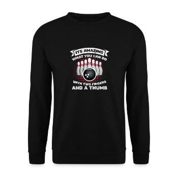 Cadeau de compétences de bowling - Sweat-shirt Unisexe - noir - Devant - Alina (178cm) & Michal (187cm)
