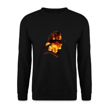 Funny saying for firefighters with motive - Unisex Sweatshirt - black - Front - Alina (178cm) & Michal (187cm)