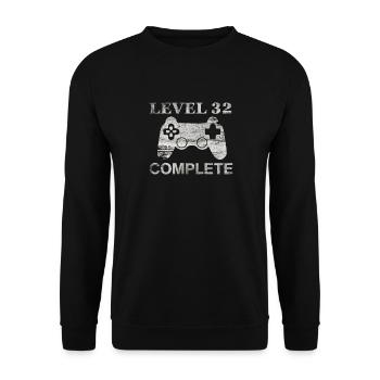 32 years - 32nd birthday Level 32 Complete Shirt - Unisex Sweatshirt - black - Front - Alina (178cm) & Michal (187cm)