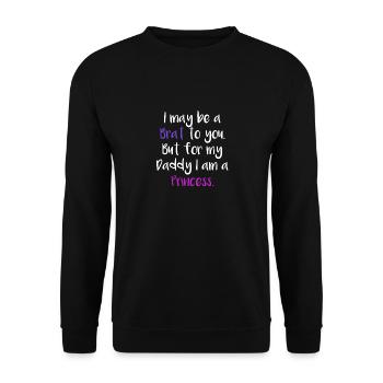 Brat Princess Ageplay DDLG Little Submissive devot - Unisex Pullover - Schwarz - Vorne - Alina (178cm) & Michal (187cm)