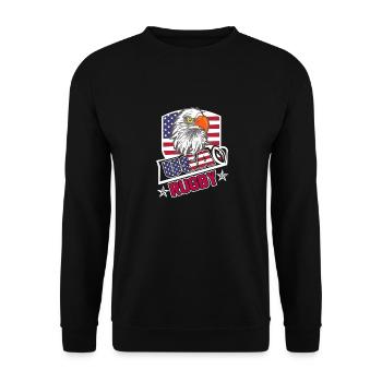 USA rugby football - Unisex Sweatshirt - black - Front - Alina (178cm) & Michal (187cm)