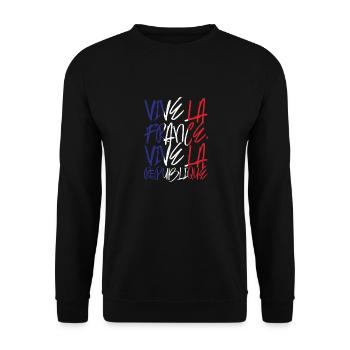 Long live France, long live the Republic gift - Unisex Sweatshirt - black - Front - Alina (178cm) & Michal (187cm)