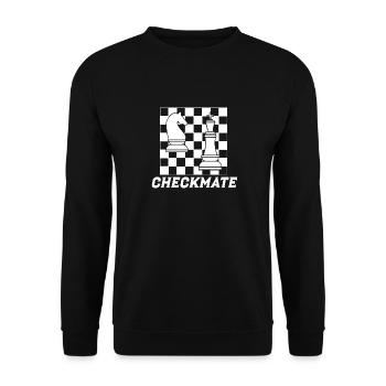 Schach - Unisex Pullover - Schwarz - Vorne - Alina (178cm) & Michal (187cm)