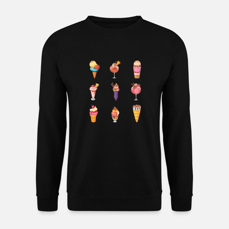 Crème glacée, crème glacée, crème glacée, crème glacée, boule, crème glacée, sundae - Sweat-shirt Unisexe - noir