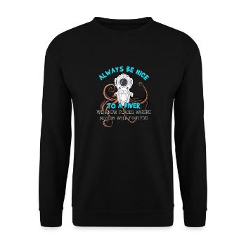 Always Be Nice To A Diver - Sweat-shirt Unisexe - noir - Devant - Alina (178cm) & Michal (187cm)