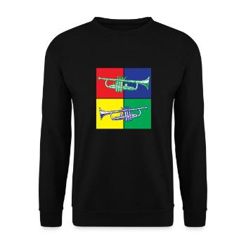 Pop Art Trumpet - Unisex Sweatshirt - black - Front - Alina (178cm) & Michal (187cm)