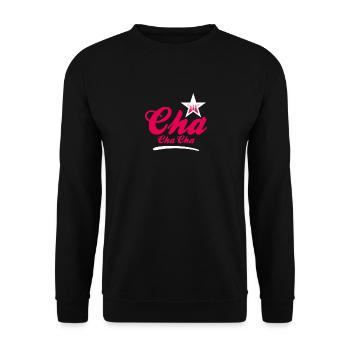 Cha Cha Cha Dance - Latino Tanz Geschenk T-Shirt - Unisex Pullover - Schwarz - Vorne - Alina (178cm) & Michal (187cm)