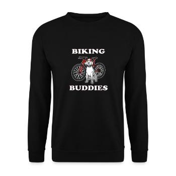 Biking buddies dog lovers with bicycle gift - Unisex Sweatshirt - black - Front - Alina (178cm) & Michal (187cm)
