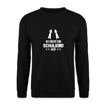 So sieht ein Schulkind aus - Unisex Pullover - Schwarz - Vorne - Alina (178cm) & Michal (187cm)