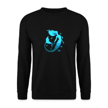 Meerjungfrau Seejungfrau Nixe Märchen - Unisex Pullover - Schwarz - Vorne - Alina (178cm) & Michal (187cm)