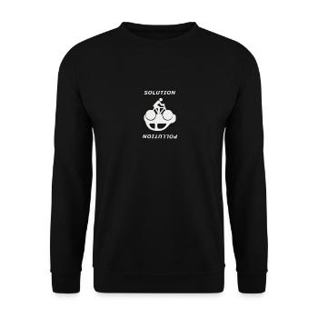 Fahrrad statt Auto Umweltschutz Rettet die Erde - Unisex Pullover - Schwarz - Vorne - Alina (178cm) & Michal (187cm)
