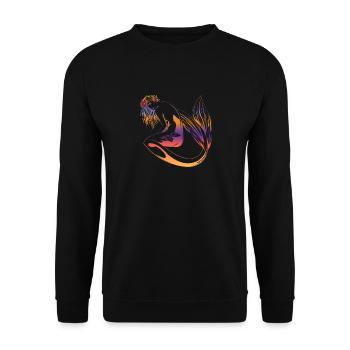 Meerjungfrau Seejungfrau Nixe Märchen - Unisex Pullover - Schwarz - Vorne - Alina (178cm) & Michal (187cm)