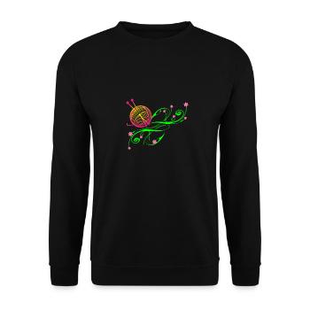 Stricken, Stricknadeln, Wolle Handarbeit - Unisex Pullover - Schwarz - Vorne - Alina (178cm) & Michal (187cm)