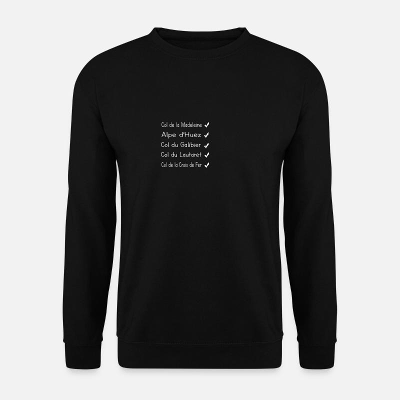 Alpenpässe geprüft für Bike Tour oder Camping - Unisex Pullover - Schwarz