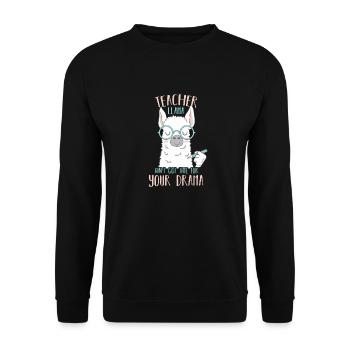 Teacher Llama - Unisex Sweatshirt - black - Front - Alina (178cm) & Michal (187cm)