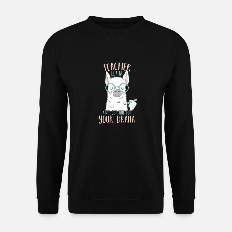 Teacher Llama - Unisex Pullover - Schwarz