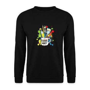 "Love Art" the design for art lovers - Unisex Sweatshirt - black - Front - Alina (178cm) & Michal (187cm)
