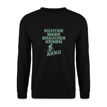 Cyclist without battery - Unisex Sweatshirt - black - Front - Alina (178cm) & Michal (187cm)