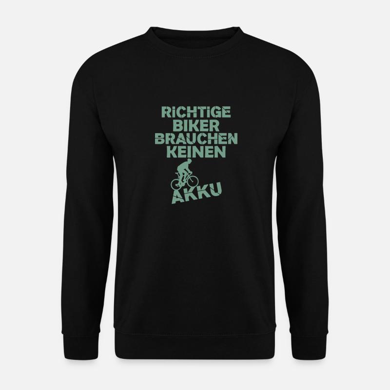 Fahrradfahrer ohne Akku - Unisex Pullover - Schwarz