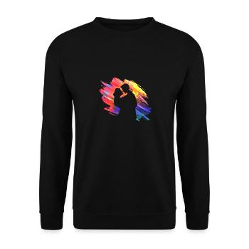 Colorful, artful style T-shirt - Unisex Sweatshirt - black - Front - Alina (178cm) & Michal (187cm)