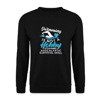 Swimming Is A Post Apocalyptic Survival Skill - Unisex Sweatshirt - black - Front - Alina (178cm) & Michal (187cm)