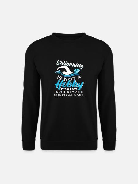 Swimming Is A Post Apocalyptic Survival Skill - Unisex Sweatshirt - black