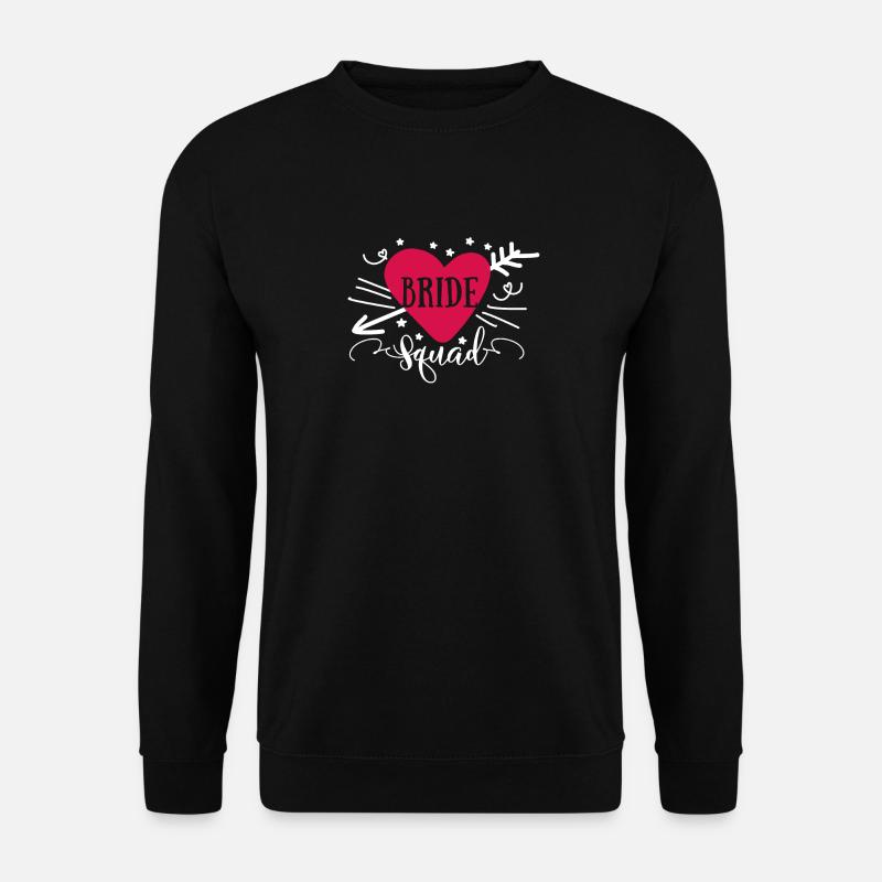 Braut Squad Herz Gruppen Passendes Hochzeitsmotiv - Unisex Pullover - Schwarz