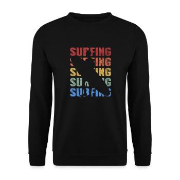 Surf surfeurs de style rétro vintage surf - Sweat-shirt Unisexe - noir - Devant - Alina (178cm) & Michal (187cm)