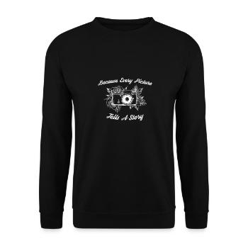 Beacuse every Picture tells a story - Unisex Pullover - Schwarz - Vorne - Alina (178cm) & Michal (187cm)
