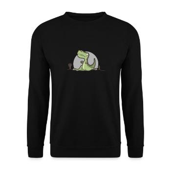Turnen T-Rex Gymnastik Spagat Kontortionist Dino - Unisex Pullover - Schwarz - Vorne - Alina (178cm) & Michal (187cm)
