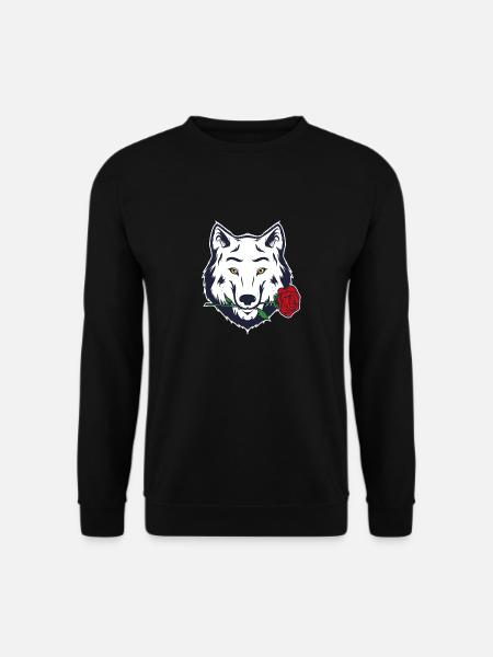 White Rose Wolf Casanova Werwolf Geschenk - Unisex Pullover - Schwarz