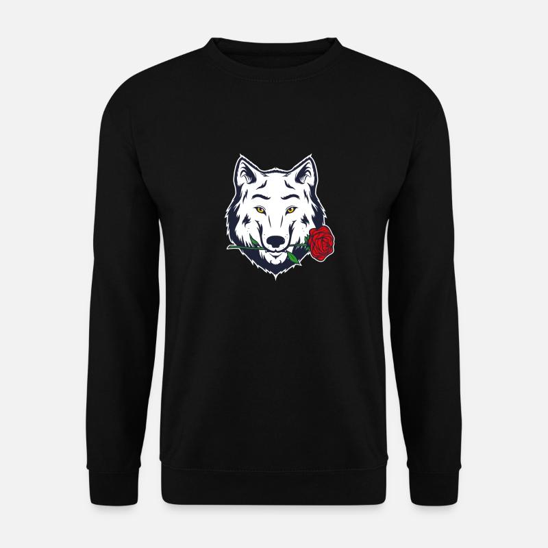 White Rose Wolf Casanova Werwolf Geschenk - Unisex Pullover - Schwarz