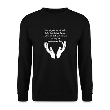 Lieber Gott Hände w (0083) - Unisex Pullover - Schwarz - Vorne - Alina (178cm) & Michal (187cm)