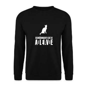 Le chat de Schrödinger est Alive Dead - Sweat-shirt Unisexe - noir - Devant - Alina (178cm) & Michal (187cm)