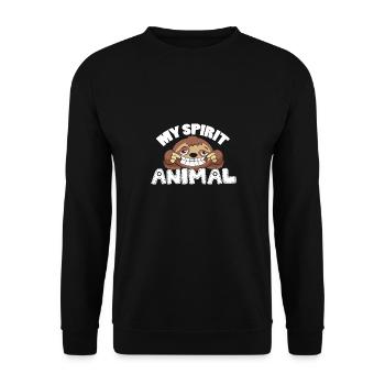 Mon cadeau ésotérique animal paresseux spirituel - Sweat-shirt Unisexe - noir - Devant - Alina (178cm) & Michal (187cm)