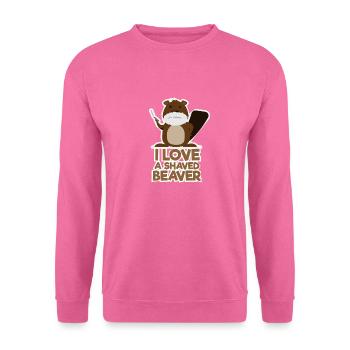 Ich liebe einen rasierten Biber Spruch Geschenk - Unisex Pullover - Pink - Vorne